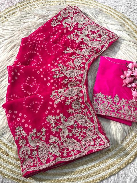Vinayak traditional bandej saree b2b ecommerce swarovski